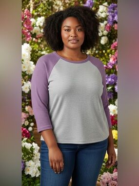Fct Basics Lavender Combo Colorblock Top Size 3X NWT